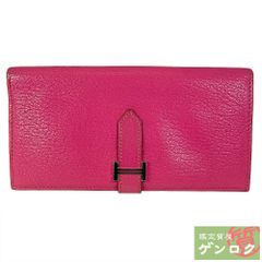 人気モデル✨Hermès ベアンスフレ ピンク長財布 シルバー金具 国内正規