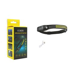 vapology【超軽量・大容量バッテリー】1200mAh COB センサー ヘッドライト USB充電 ６モード調光 超輝度 白色LED1000ルーメン [ランニング/釣り/夜間作業/アウトドア] (２ライン)