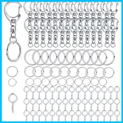 【特価セール】キーホルダー リング キーホルダー ワンタッチキーホルダー金具 アクセサリーパーツ キーホルダー パーツ パーツ 可愛い キーリング レジン ネジヒートン パーツ 丸カン 回転カン付き 付き 金具 DIY 130点セット 手芸用品