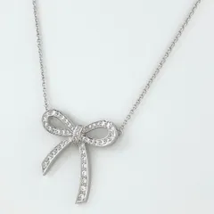 ティファニー TIFFANY&Co. ボウ リボンモチーフ プラチナ ペンダント メレダイヤ ネックレス Pt950 ダイヤモンド レディース 【中古】のサムネイル