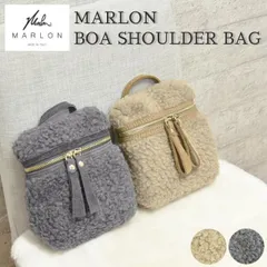 ショルダーバッグ ボア マーロン MARLON ショルダー カバン 鞄 バッグ ファスナー ミニ 牛革 エコファー ファー 高級感 おしゃれ かわいい ふわふわ カーフレザー エコファー 冬 インテリア 雑貨 レディース ギフト プレゼント 送料無料