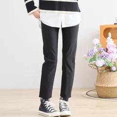ストレッチ美脚パンツ レディース 黒 M〜L ブラック LL
