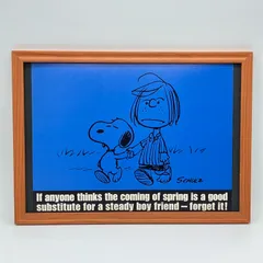 ビンテージ　カレンダー　BOOK ポスター　ピーナッツ『 スヌーピー ＆ ペパーミント・パティ 』 1973's　※当時物　額付　オリジナル アメリカ 　ヴィンテージ ( AZ2572 )