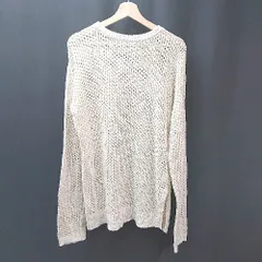 ◇ select MOCA ポリエステル100% サイドスリット 透け感 編み生地 長袖 ニット サイズM アイボリー レディース E  【1308160055175】