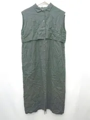 ◇ ◎⊂ apart by lowrys リネン　レイヤード　ベスト 膝下 ワンピース サイズF ブラック レディース P  【1410160009512】