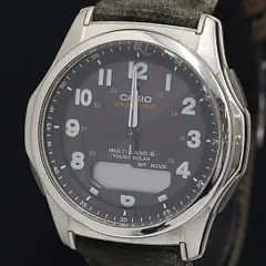 箱付 カシオ ウェーブセプター WVA-M630 電波ソーラー 黒文字盤 メンズ腕時計 OGH 2000000 NSK