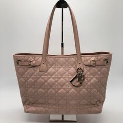 Christian Dior クリスチャンディオール チャーム付きハンドバック トートバッグ パナレア カナージュステッチ マグネットホック ゴールドメッキ イタリア製 レディース