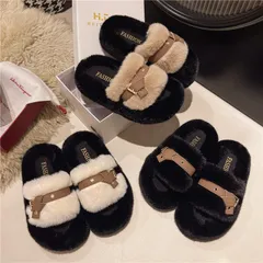 サンダル レディース ファーサンダル ルームシューズ スリッパ もこもこ 美脚 冬 厚底 ふわふわ シンプル カジュアル  冬用 暖かい 歩きやすい おしゃれ  室内 室外 靴 秋冬サンダル 大人 可愛い fuling37