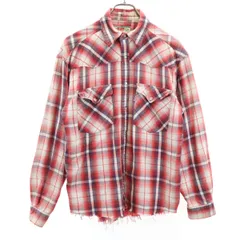 リーバイス 90s オールド チェック柄 長袖 ウエスタンシャツ S 赤系 Levi's メンズ 古着 【240222】