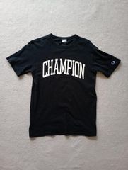 Champion バックプリント tee BLACK AUTHENTIC - メルカリ