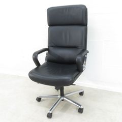 天童木工 T-5748AA-AA ブラック 事務椅子 肘付 パソコンチェア ロッキング ワーク ハイバック 役員 応接 在宅 EG17161 中古オフィス家具