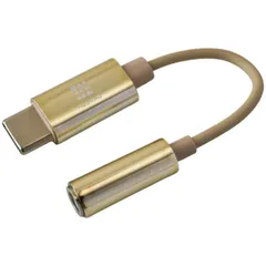 【 新品 未開封 】   HASHTAG イヤホン端子 変換アダプター 3.5mmジャック - USB TypeC端子（12cm）ゴールド HT-AAOCH2GD 未使用 送料無料