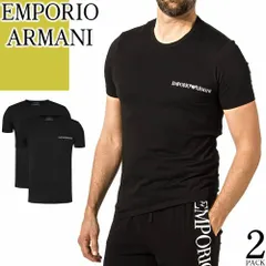 エンポリオ アルマーニ EMPORIO ARMANI Tシャツ メンズ 半袖 2枚 セット クルーネック 丸首 アンダーシャツ 肌着 インナーシャツ ブランド 大きいサイズ 無地 黒 ブラック 111267 4R717