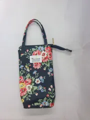 ペットボトルケース　ペットボトルカバー　吸水マルチケース　マイクロファイバー  かわいい おしゃれ　花柄（ネイビー）