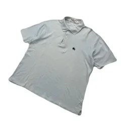 バーバリーズ イングランド製 バーバリー ライトブルー 半袖 ポロシャツ 全体に 汚れ有 ビンテージ BURBERRYS ●DG335