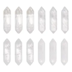 【在庫セール】クラフト素材 DIY用工芸用品 ジュエリー パワーストーン クリスタルビーズ 穴なし ハンドメイド ファセット クリア 天然水晶ビーズ 12個 OLYCRAFT