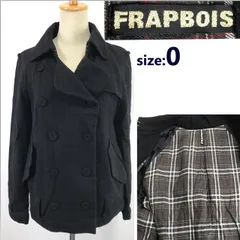 日本製★FRAPBOIS【フラボア】ショート丈/ウールPコート/レディース【size:0/黒/black/裏地チェック柄】アウター/Coat/Jumper◆BJ042-cのサムネイル