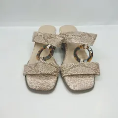 ◇ ⊂ Realta レアルタ パイソン柄 フラットサンダル サイズM ブラウン系 レディース E 【1505290055284】