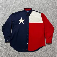 Texas コットン 星条旗 シャツ L Made in Usa
