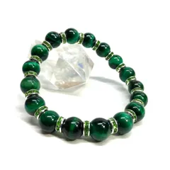 グリーンタイガーアイ パワーストーン ブレスレット 8mm （グリーン）メンズ・レディース　男性・女性　数珠ブレス　開運 [21]