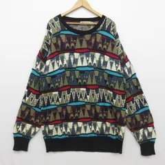 SANSABELT SPORT 3D VINTAGE 2XL コットンニット セーター USA製 マルチカラー オールド ビンテージ