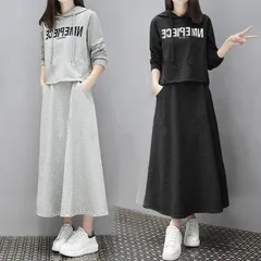 セットアップ レディース 春秋 運動着/部屋着 ロング丈タイトスカート 上下セット スポーツウェア パーカー セットアップ 運動会 ジャージ#ecbea7993