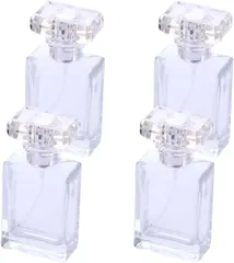 MaT store 香水アトマイザー ガラス 詰め替え 香水瓶 携帯用(クリア 4個セット)