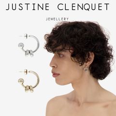 【新品】ジュスティーヌクランケ ピアス 片耳用 1個 Justine Clenquet アラン ピアス シングル Alan earrings シルバー レディース パラジウム