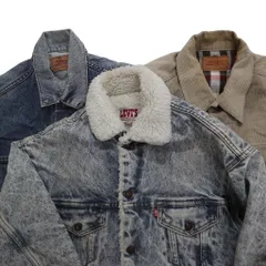 【B品】古着卸 まとめ売り リーバイス ジャケット 3枚セット (メンズ XS /L ) 80’s 裏地ボア デニム コーデュロイ 中古 古着 NC4400