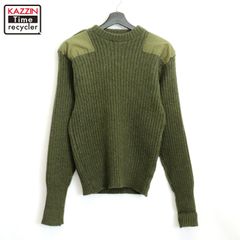 80s フランス軍 PATRON 肩ボタンニット M フランス製 オフホワイト 