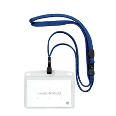 オープン工業 吊り下げ名札 フック式 ソフトヨコ名刺 1枚 青 NL-22P-BU （1点）