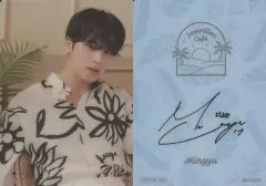 【中古】コレクションカード(男性) SEVENTEEN/MINGYU(ミンギュ)/裏面印刷サイン入り/「SEVENTEEN CAFE 2022 ～SUNSET RESORT～」事前予約特典カフェオリジナルカード