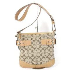 『USED』COACH シグネチャー 03574 ショルダーバッグ  ベージュ