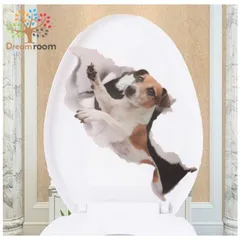 超リアル☆ 3D ウォールステッカー ワンちゃん リアル 犬 C 騙し絵 トリックアート DOG インテリア 剥がせる 壁紙 シール DIY わんわん