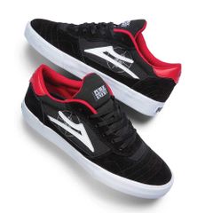 26cm PUBLIC ENEMY パブリック・エナミー x LAKAI ラカイ CAMBRIDGE BLACK/RED SUEDE スニーカー シューズのサムネイル