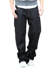 38_ブラック (Make 2 Be) デニム 豊富なサイズ ストレート ジーンズ ゆったり ワイド ジーパン メンズ 27-48 インチ MF64 (50.Black_38)