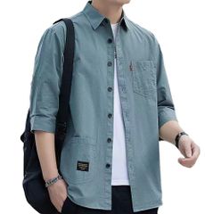 [foveitaa] 夏服 メンズ シャツ 七分袖 ワイシャツ yシャツ プリント 大きい サイズ ゆったり 派手 汗染み防止 かっこいい シンプル おしゃれ カジュアル 通勤 通学 サマー ストリート コットン プレミアム カジュアル 人気 洋服