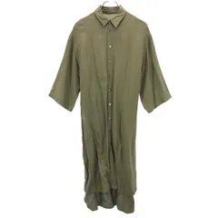 アンドエヌファイブ 半袖 シャツ ロング ワンピース 38 カーキ and N ５ レディース 【中古】  【230802】