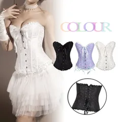 ★売れ筋★前ホック コルセット　ビスチェ 　コスプレ衣装【9618/2】  花柄仕上げコルセット・フロント おすすめ おしゃれ　人気 上品 9618