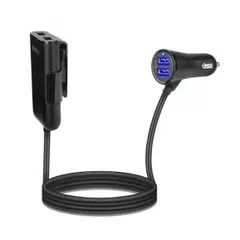 USB4ポート カーチャージャー 《ブラック》 急速充電 車載 充電器 シガーソケット スマートフォン iPhone[クロネコゆうパケット発送、送料無料]mer001
