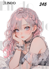 コラージュ素材　人物ステッカー　女の子　A6サイズ　5枚入り　シール　ノーカット　245