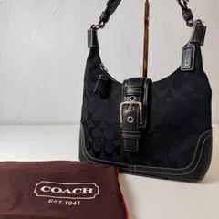 ✨Bランク　  COACH　SOHO　ソーホー　ワンショルダーバッグ　ハンドバッグ　bag　シグネチャー　キャンバス　肩掛け　ブラック　6823　「120EL」