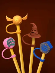 HARRY POTTER　 ハリーポッター　シリコーンストロー カバー　ストローキャップ　スニッチ　カエルチョコレート　組分け帽子　ハグリッド　バースデー　ケーキ　クリスマスギフト　キャラクターグッズ　ストロースリーブ