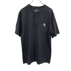 carhartt 半袖 ロゴTシャツ M グレー カーハート ヘンリーネック 古着卸 アメリカ仕入 a704-5995