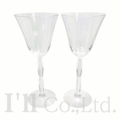 値下げ！Baccarat　バカラ　オンド　ワイングラス　ペアグラス　クリスタルガラス　クリア　ブランド食器　西洋食器　インテリア食器　酒器　テーブルウェア　2客セット　コップ【中古】【61875】