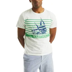 【送料無料】 ナウティカ メンズ Tシャツ トップス Men's Nautica Graphic T-Shirt Sailboat Stripe