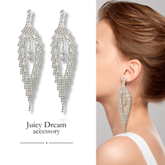 イヤリング ロングイヤリング ピアス コンテスト ビキニ ドレス ステージアクセサリー シルバー