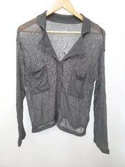 ◇ Θ N. Natural Beauty Basic 長袖 針抜きシアー開襟ニットカーディガン サイズM チャコールグレー レディース E  【1506110013729】