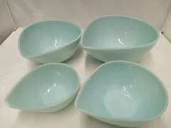 ファイヤーキング ターコイズ 　ティアドロップ　ボウル　３個セット ファイヤーキング・ターコイズブルー・スウェディッシュモダン