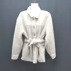 ◇ UNIQLO ユニクロ 厚手 ボア 冬物 アウター 長袖 ジャケット サイズL ベージュ レディース E  【1310130017243】